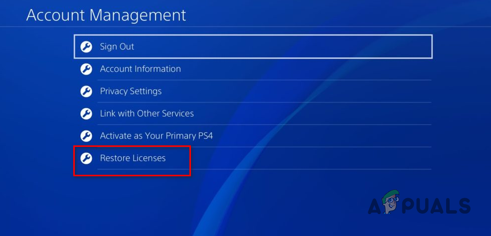 Restoring Licenses on PlayStation 4