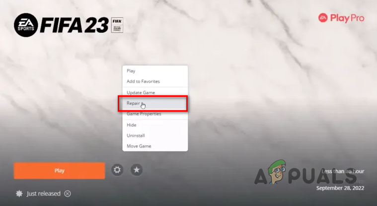 Repairing FIFA on Origin