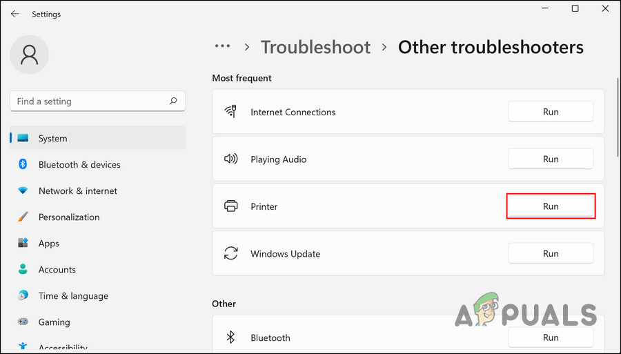 Run the printer troubleshooter
