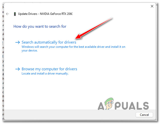 Search automatically for drivers