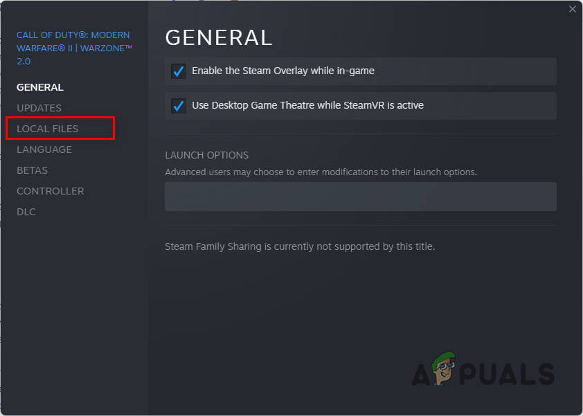 Switching to Local Files tab