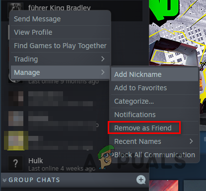 Removing Steam Friend