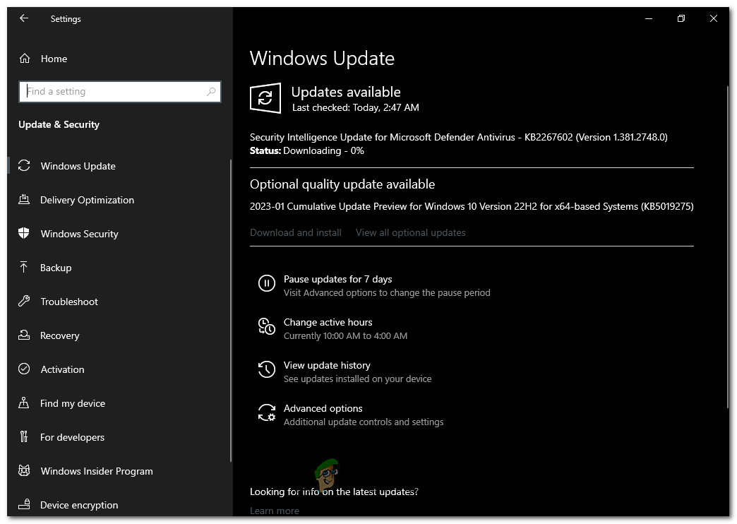 new updates are found