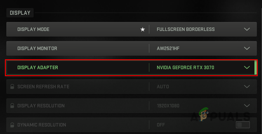 Changing Display Adapter
