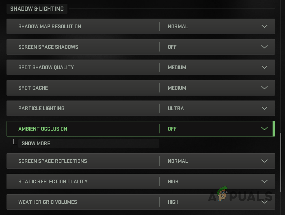 Shadows and Lightings Settings for High-End Systems
