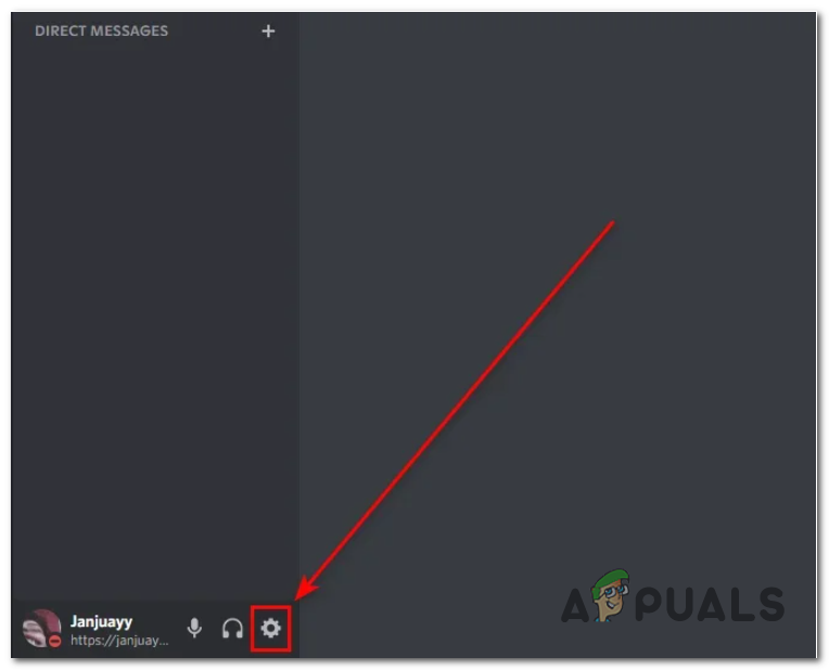 Opening the settings of discord application