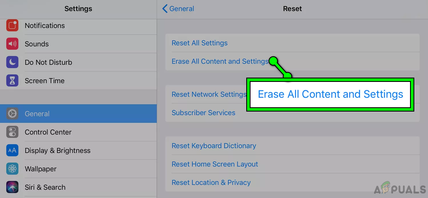 Reset the iPad to the Factory Defaults