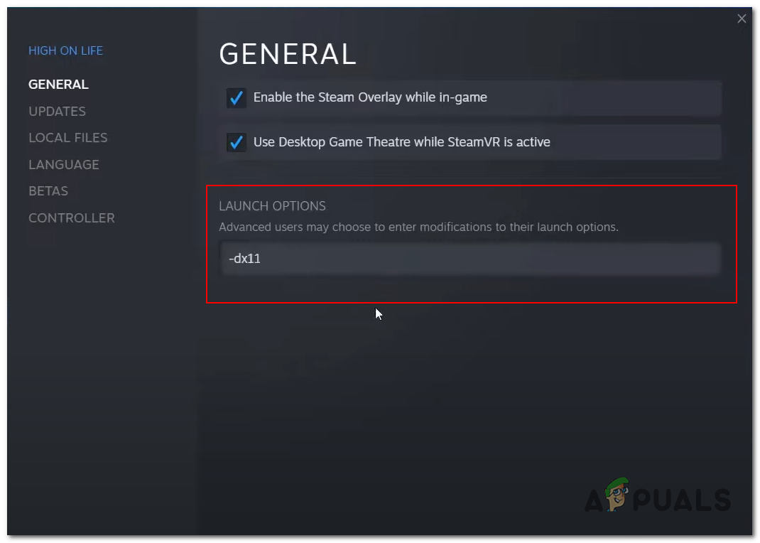 Configuring the game to launch via dx11