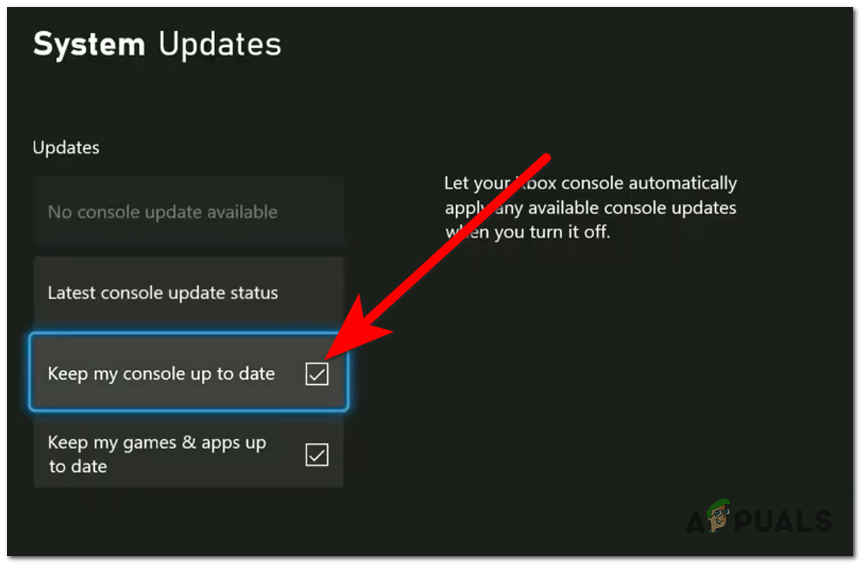 Disabling the Keep my console turned off option