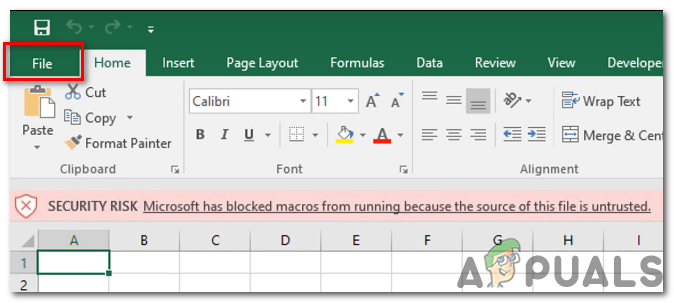 Press the 'File' button on menu bar