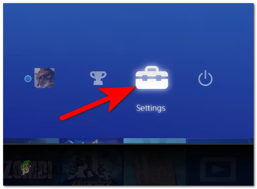 Opening the PlayStation 4 settings