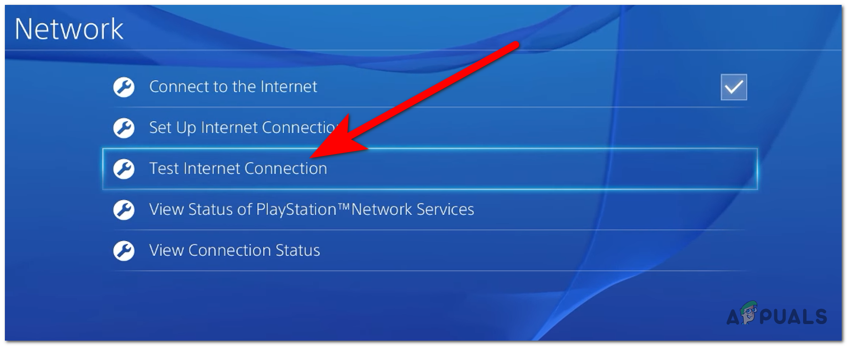 Testing the internet connection