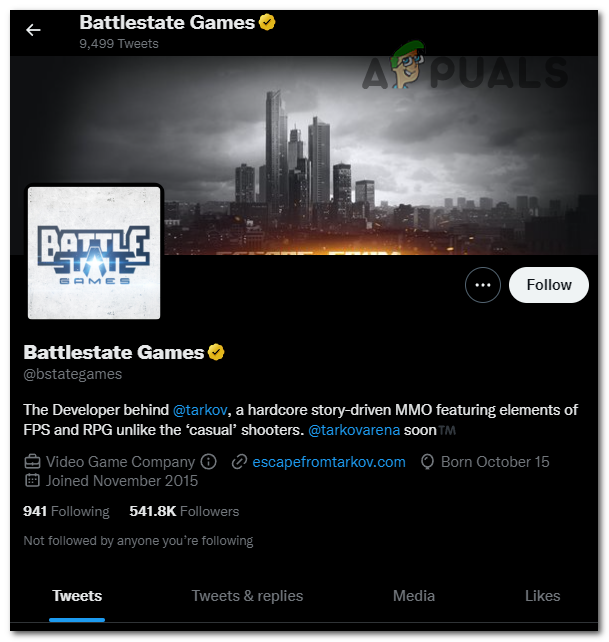 Checking the official Twitter page