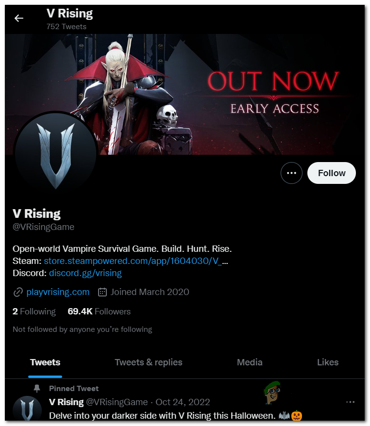 Checking the official Twitter account