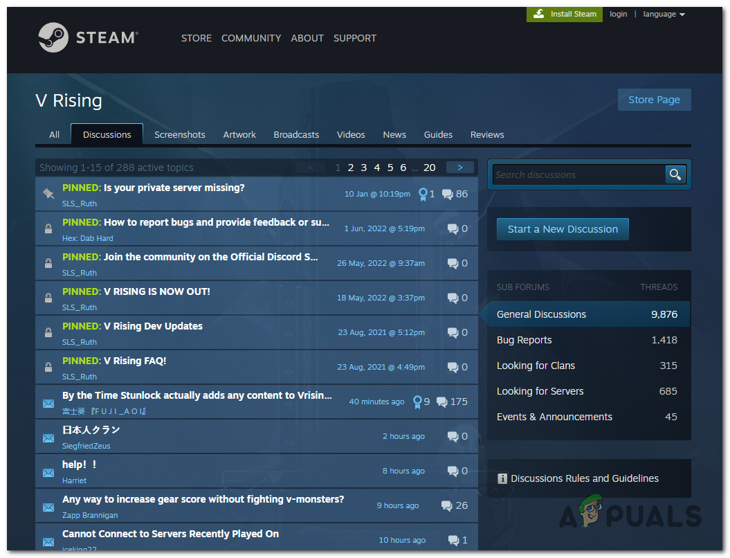 Checking the Steam discussion 