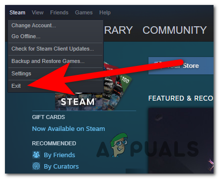 Closing the Steam app