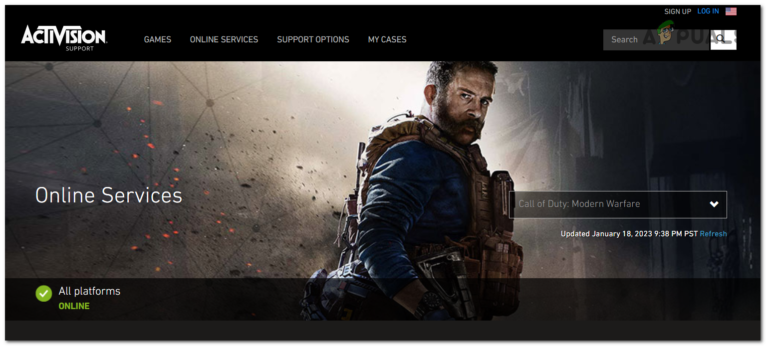 Checking the official Activision server status