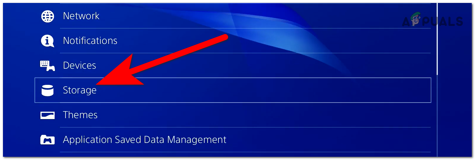 Opening the Storage section