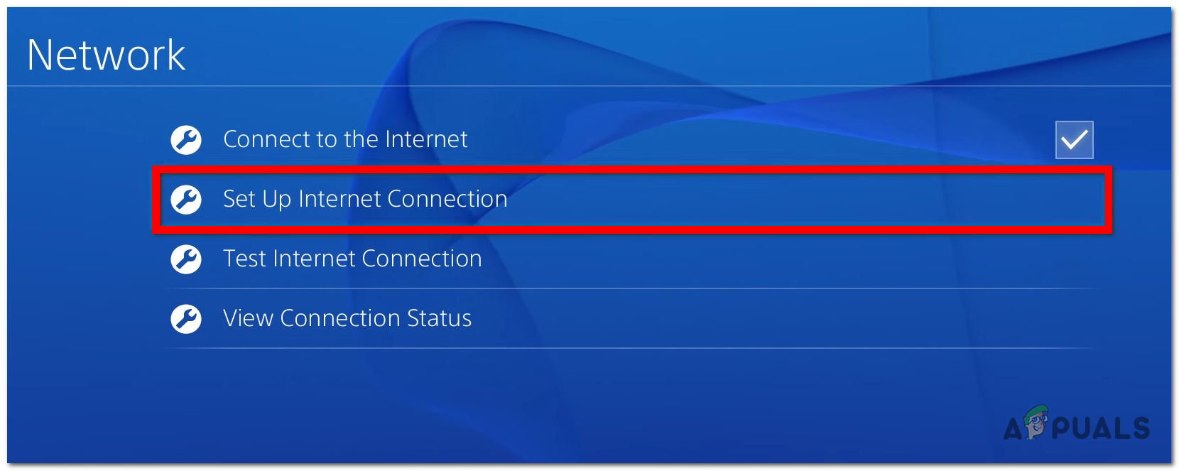 Setting up a new internet connection