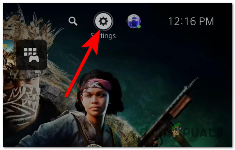 Opening the Settings of your PS5