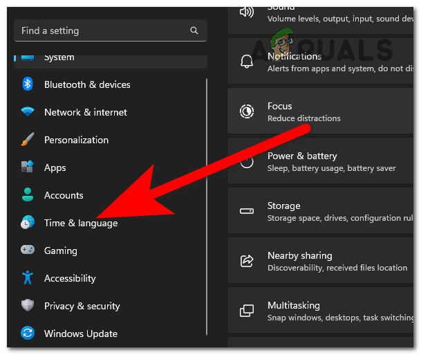 Accessing the Time & language section