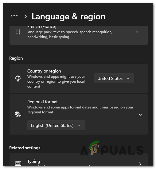 Changing the region to United States
