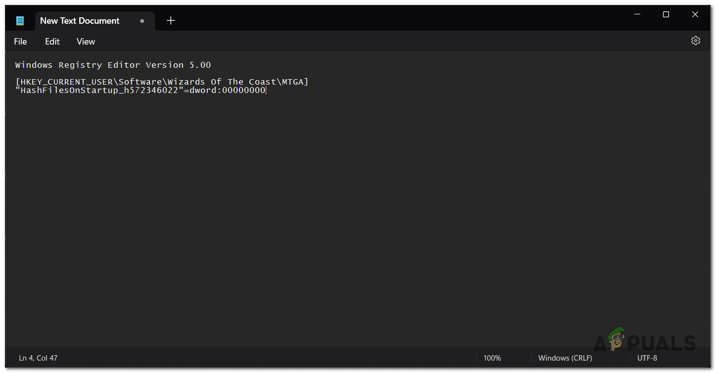 Pasting a code inside the text document