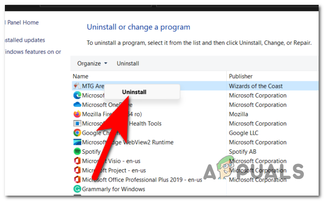 Uninstalling MTG Arena