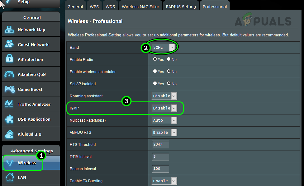 Disable IGMP in the Router Settings