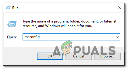 Opening system configurations application via run dialog box 