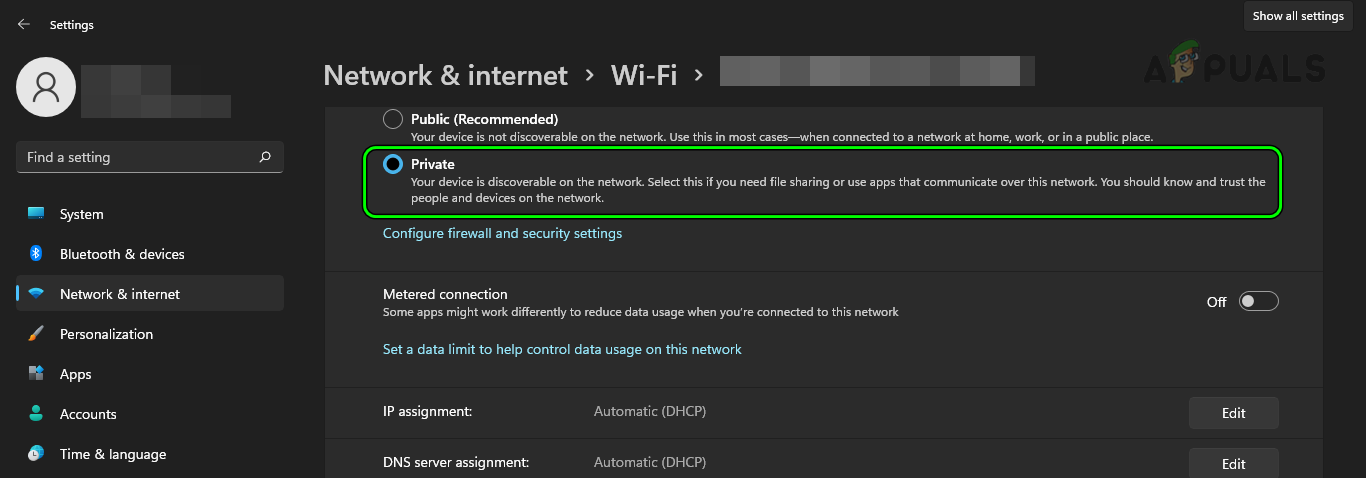 Change the Network Type to Private on a Windows PC