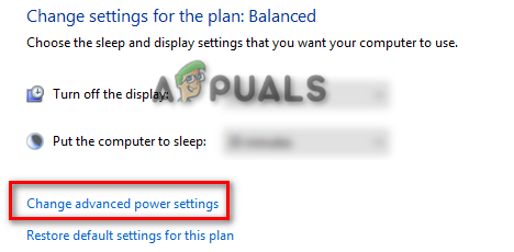 Changing Advanced Power Settings