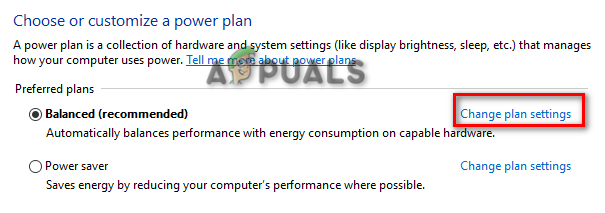 Changing Plan Settings of Preferred Plans