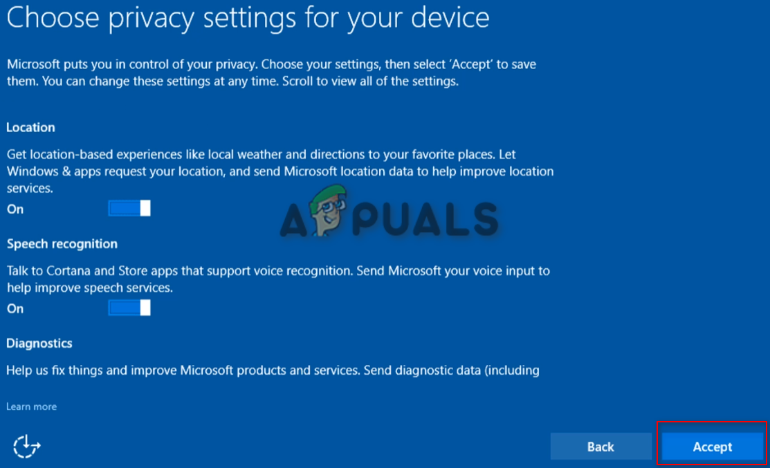 Choosing Privacy Settings for your device