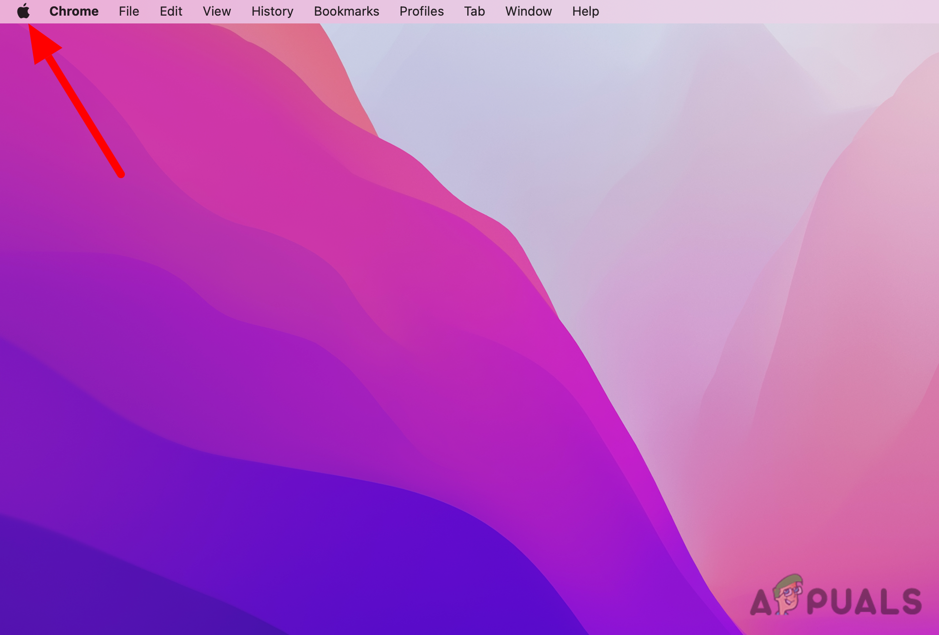 Access the Apple menu