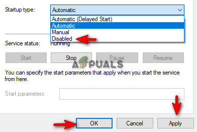 Disabling the service