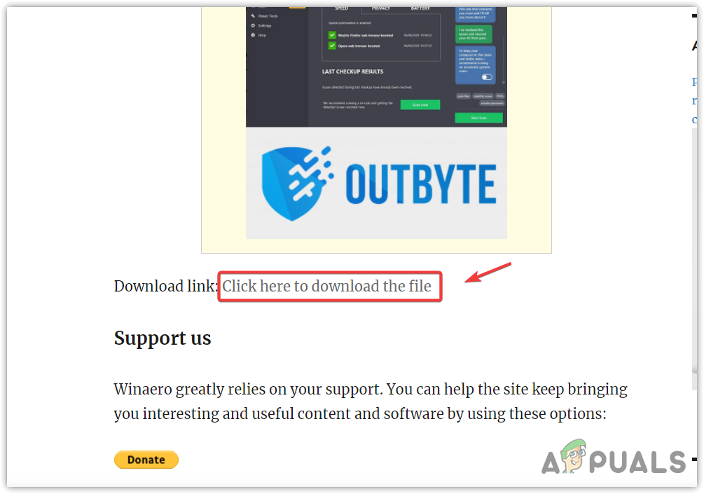 Downloading WinAero Tweaker