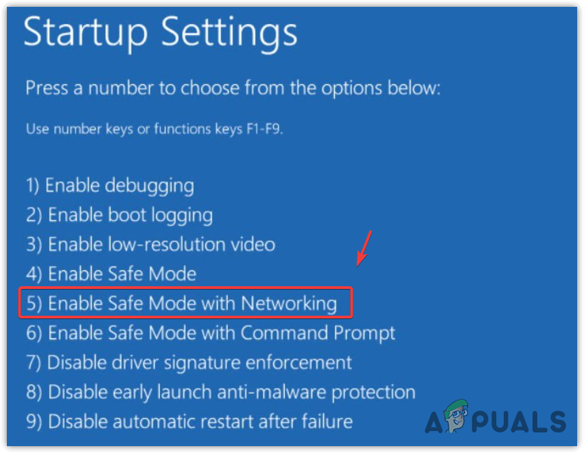 Enabling Safe Mode from Windows recovery environment