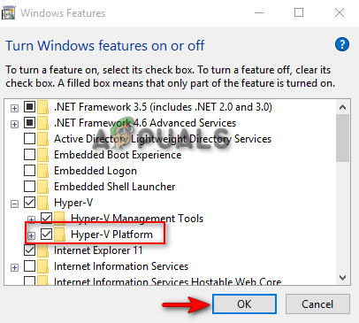 Enabling the Hyper-V platform 