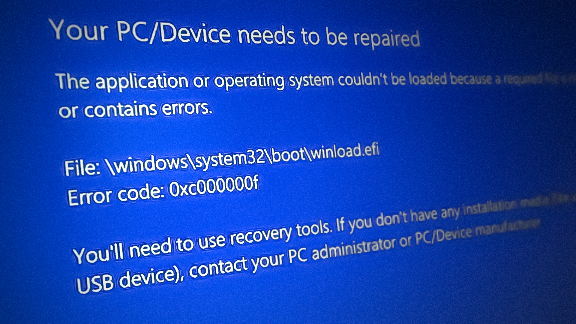 BSOD Error 0xc000000f