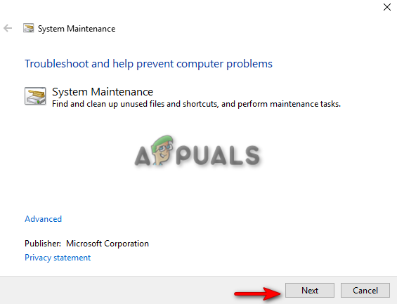 Initiating the System Maintenance Troubleshooting