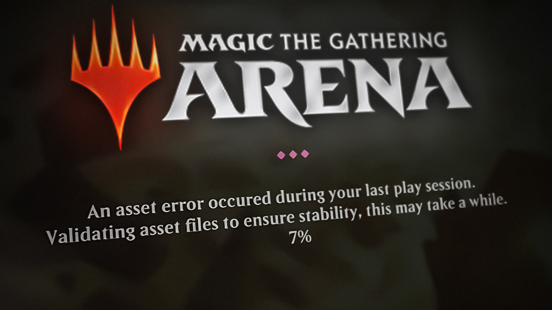 Magic Arena 'Error in Asset Request NFL' 
