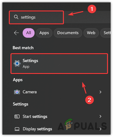 Navigating to Windows Settings