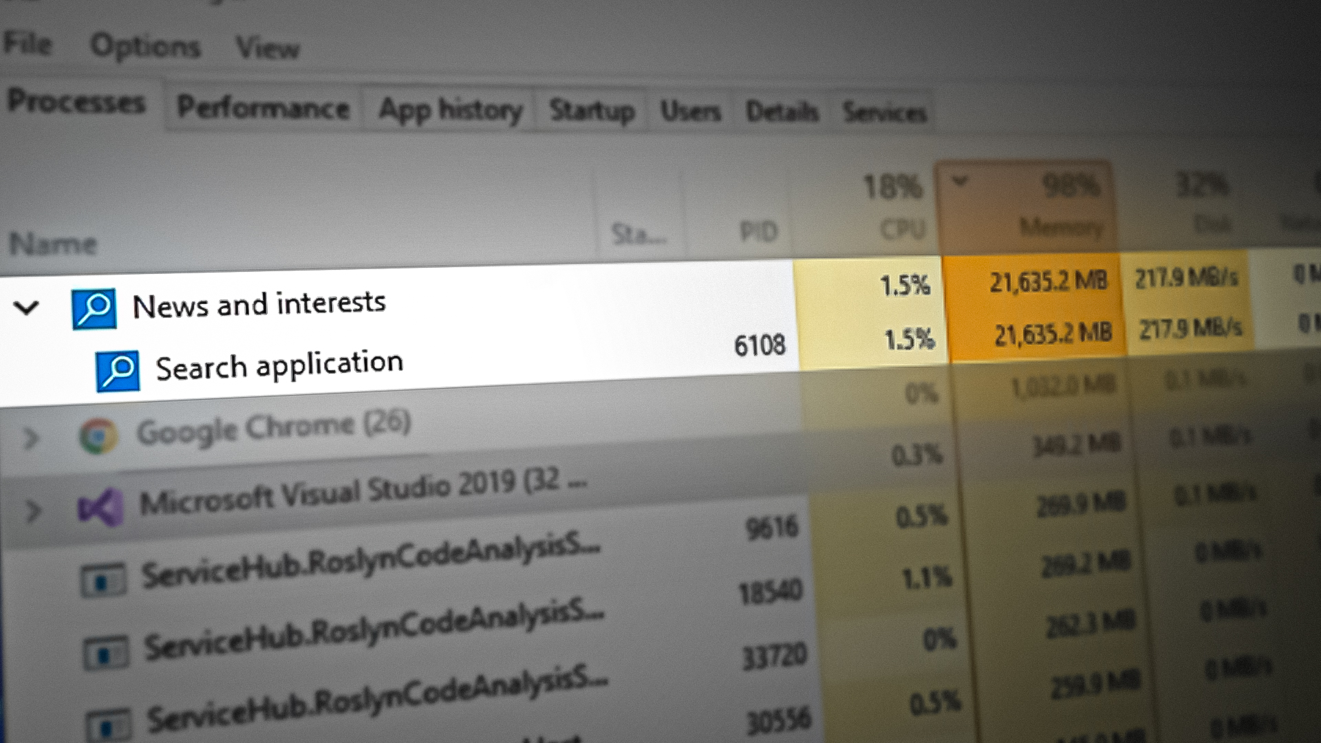 News and Interest High Memory Usage