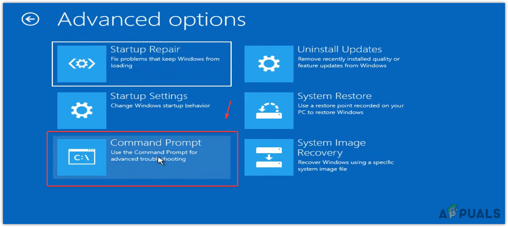 Opening Command Prompt from Windows Recovery Environment