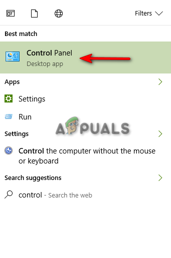 Opening Control Panel