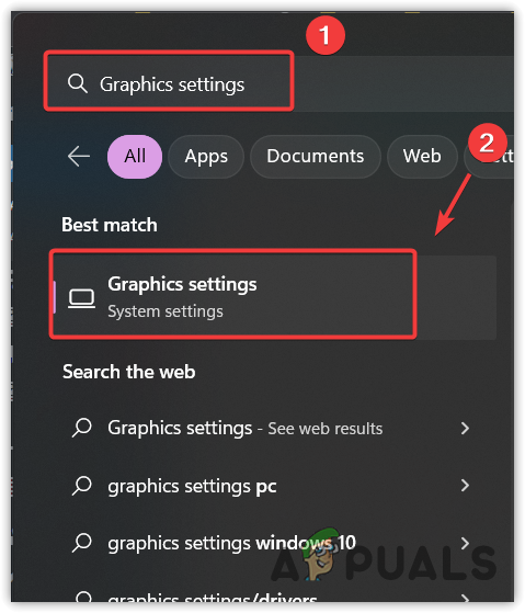 Opening Graphics Settings