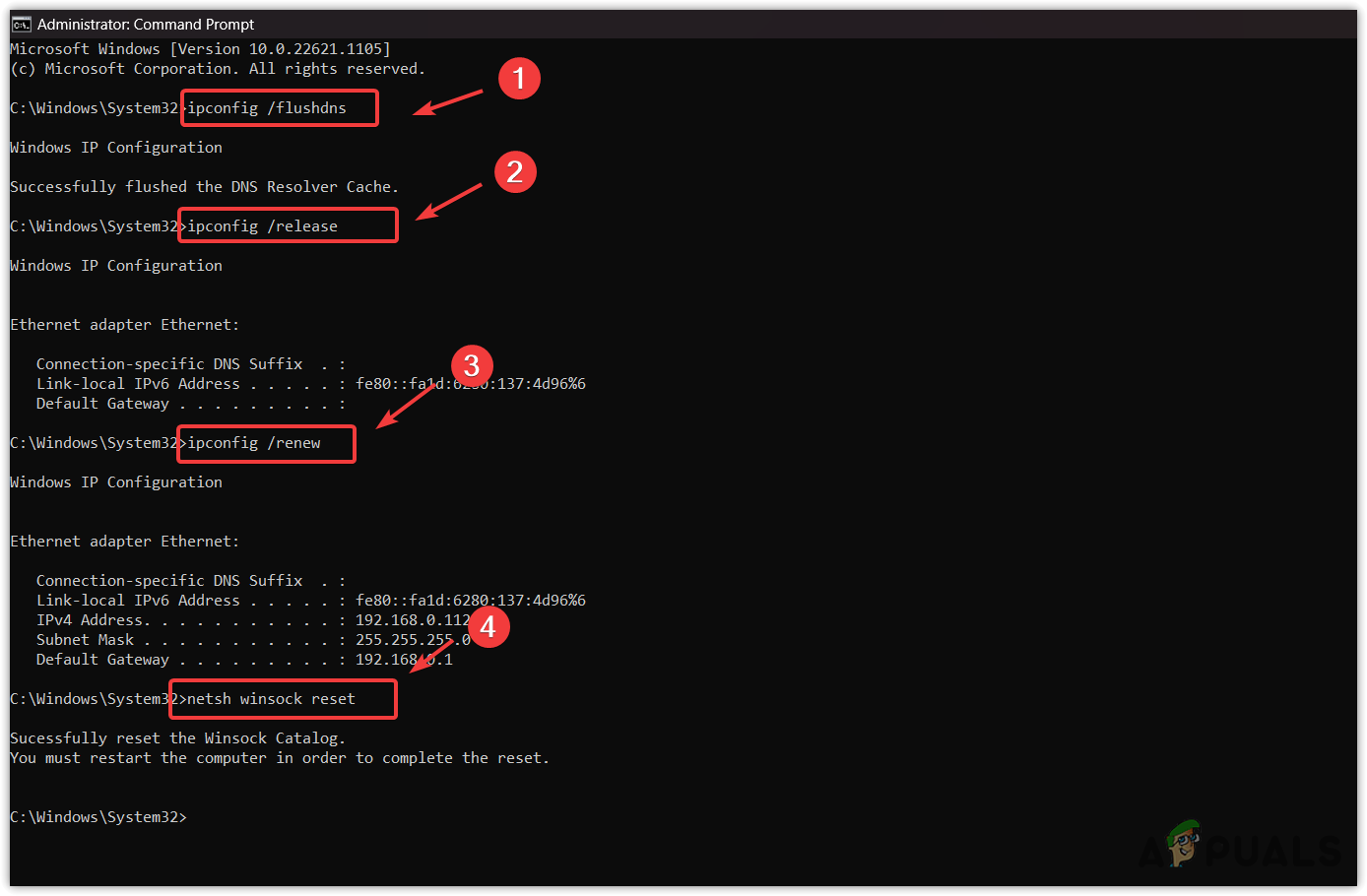 Resetting Network Settings to default using commands