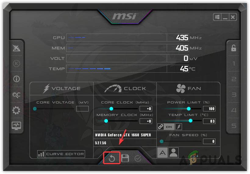 Resetting overclock settings