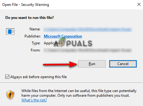 Running the EXE file 